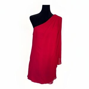 JS Boutique Red Cocktail Dress ~ Sizeβ 10, One Shoulder, Evening, Party Dress